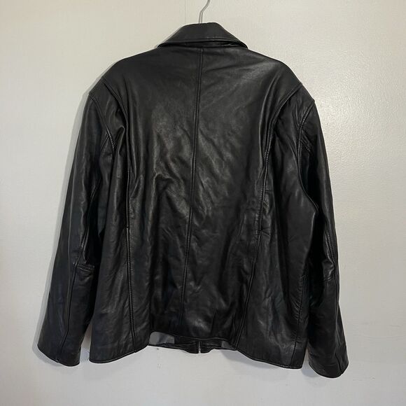 Izod Leather Men’s Black Flight Bomber Genuine Leather Jacket Size XL / RN107062 - Picture 4 of 10